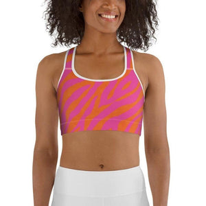 Pink & Orange Zebra Sports Bra