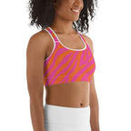 Pink & Orange Zebra Sports Bra