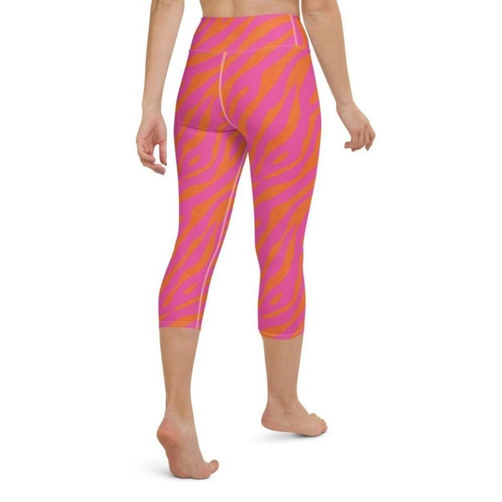 Pink & Orange Zebra Yoga Capris
