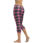 Pink Plaid Print Capris