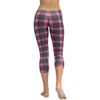 Pink Plaid Print Capris