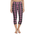 Pink Plaid Print Yoga Capris
