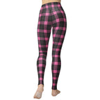 Pink Plaid Print Yoga Leggings