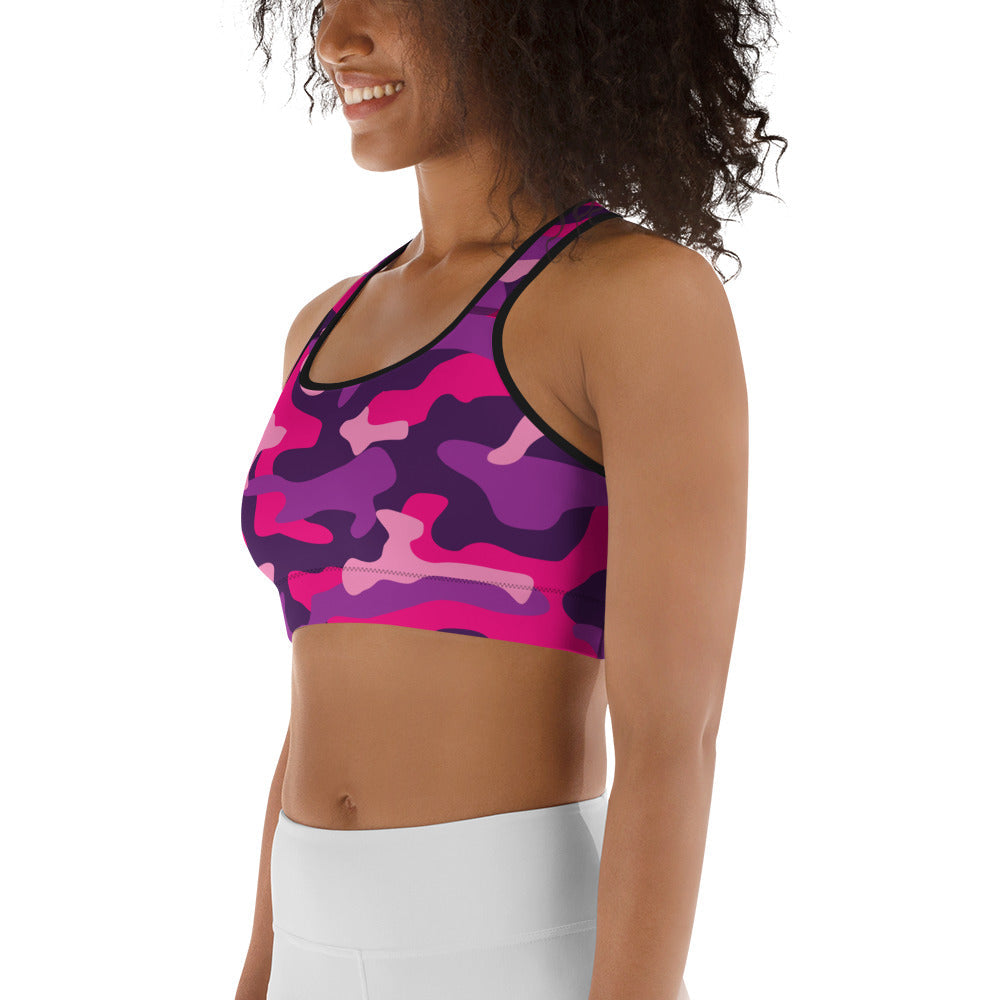 Pink & Purple Camo Sports Bra