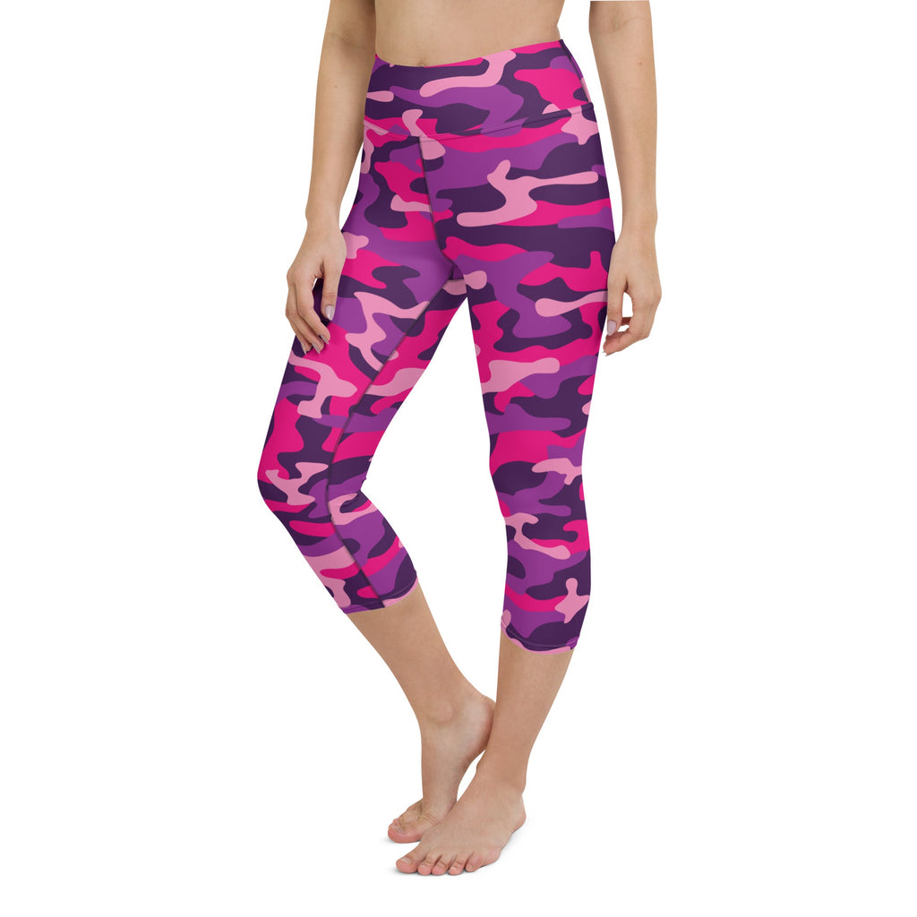 Pink & Purple Camo Yoga Capris