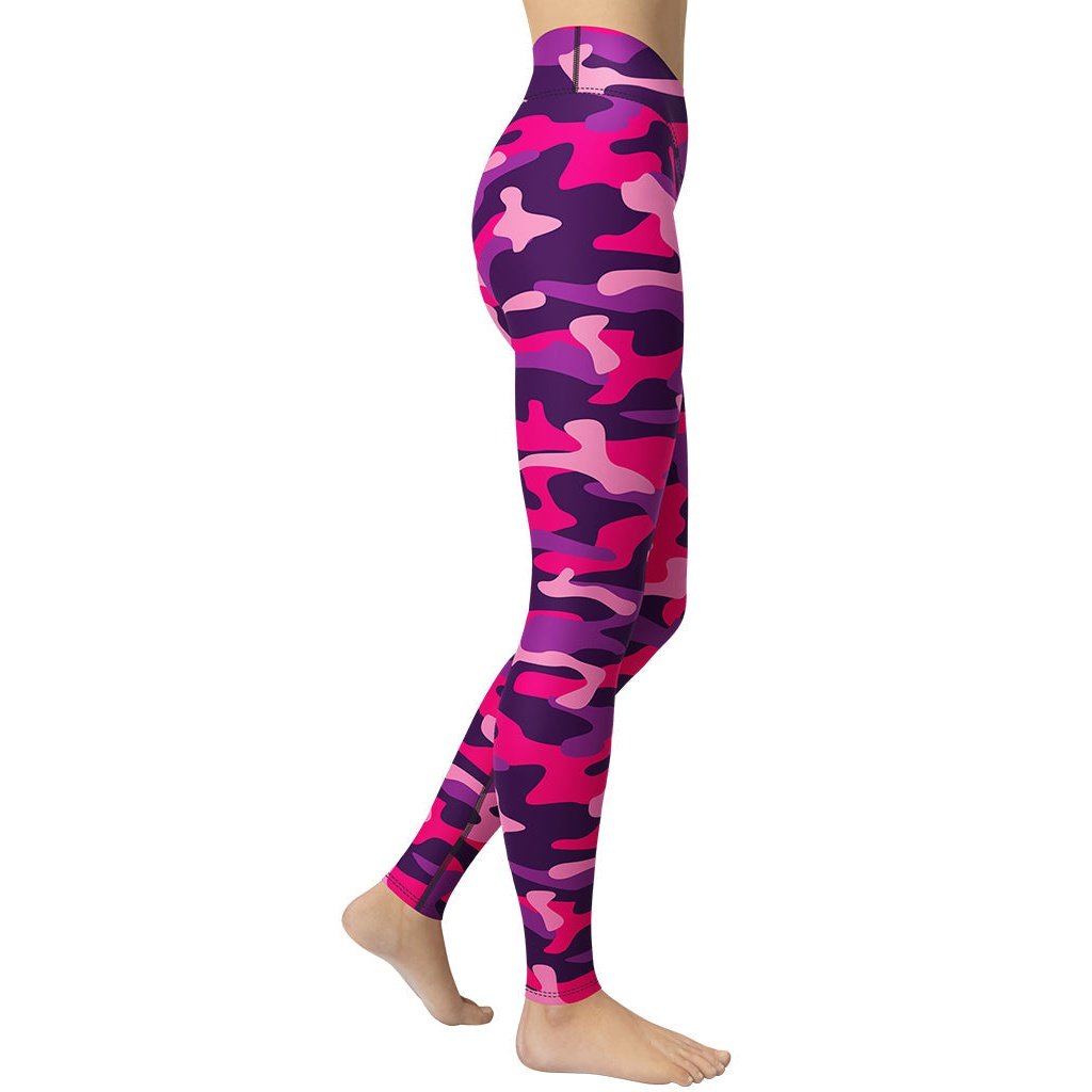 Pink & Purple Camo Yoga Leggings
