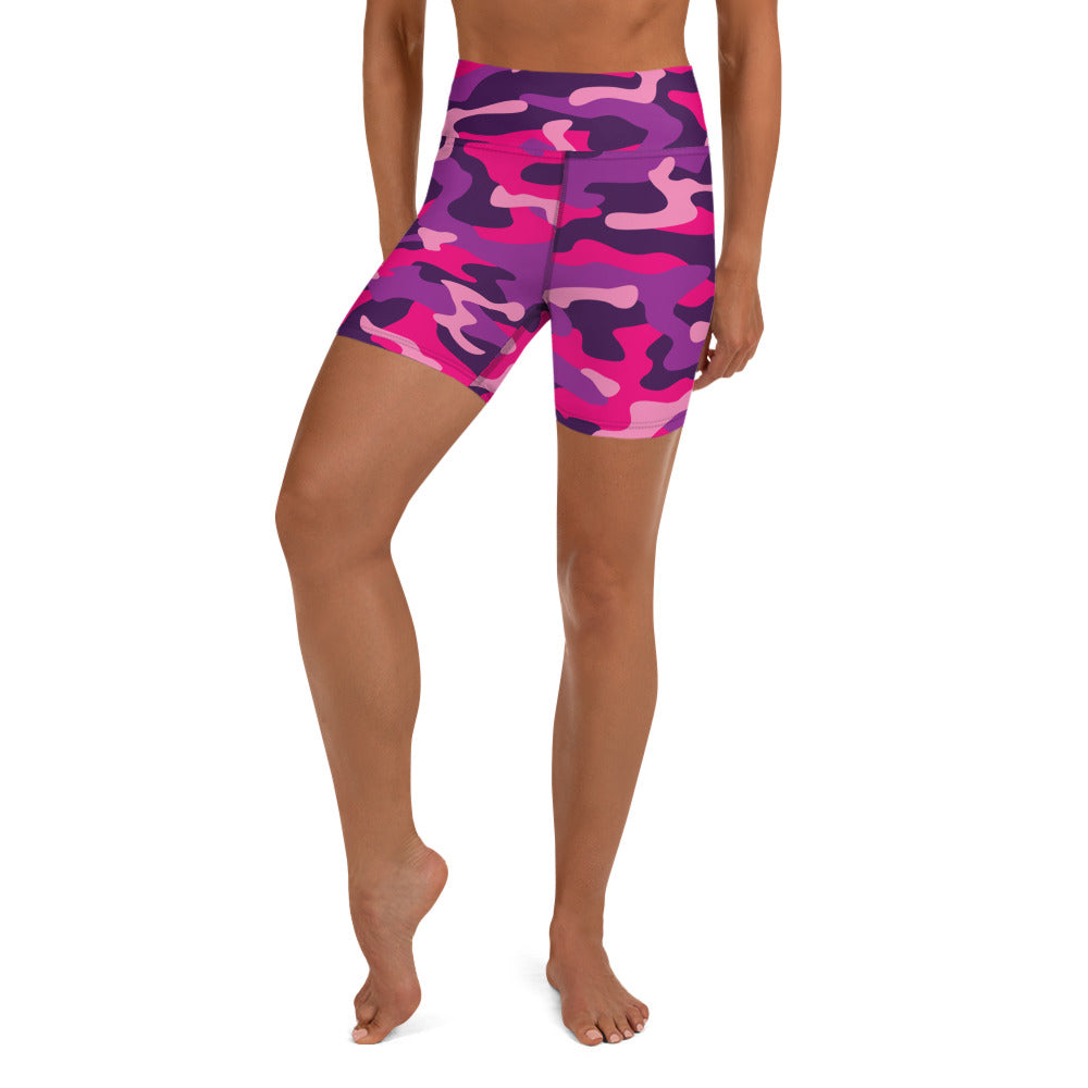 Pink & Purple Camo Yoga Shorts