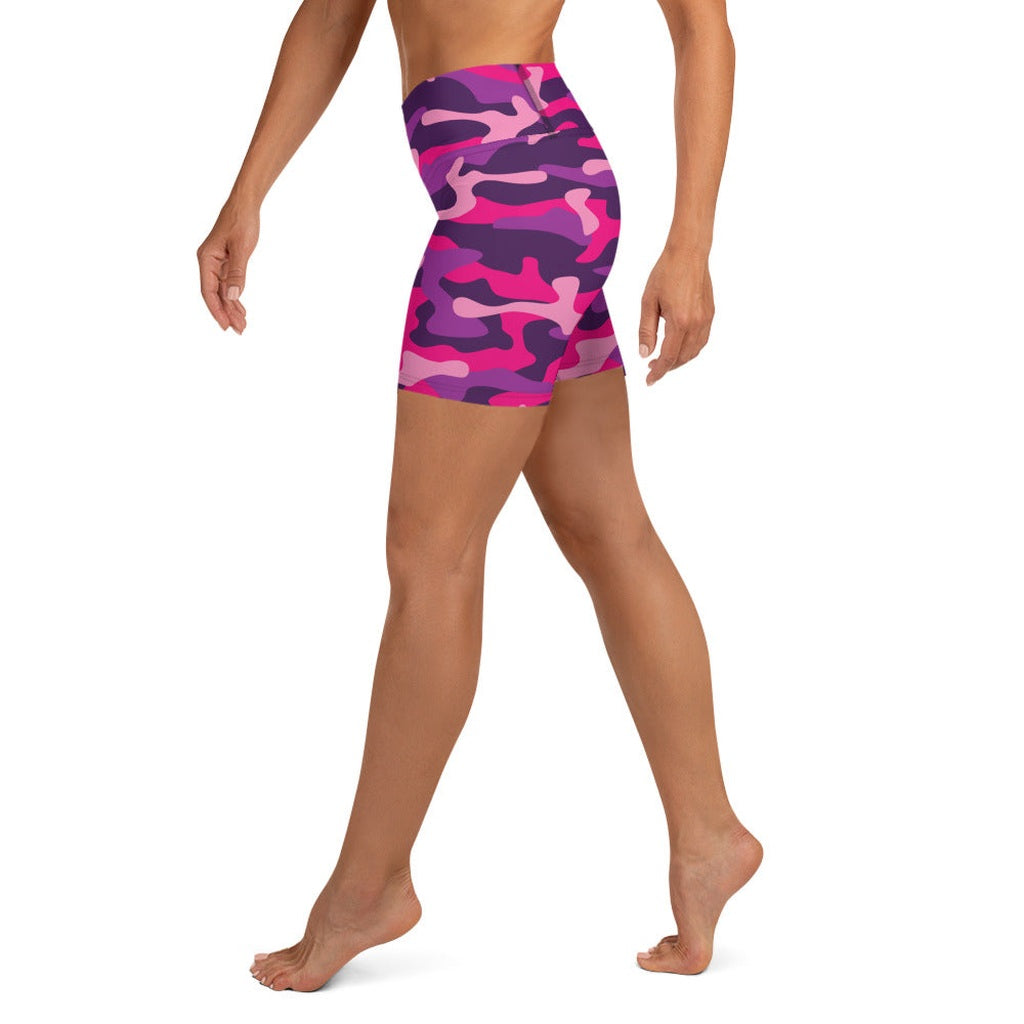 Pink & Purple Camo Yoga Shorts