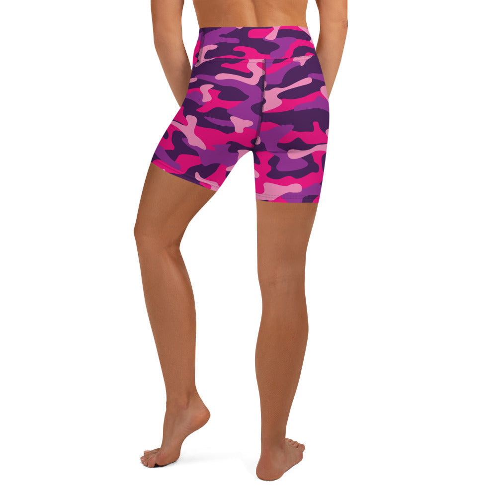 Pink & Purple Camo Yoga Shorts