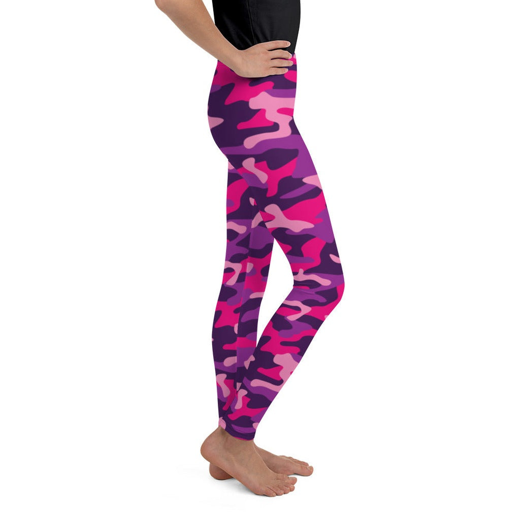 Pink & Purple Camo Youth Leggings