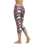 Pink Roses and Skulls Capris