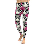 Pink Roses and Skulls Leggings