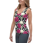 Pink Roses and Skulls Tank Top