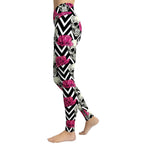 Pink Roses and Skulls Yoga Leggings