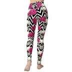 Pink Roses and Skulls Yoga Leggings