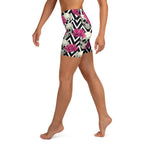 Pink Roses and Skulls Yoga Shorts