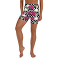 Pink Roses and Skulls Yoga Shorts