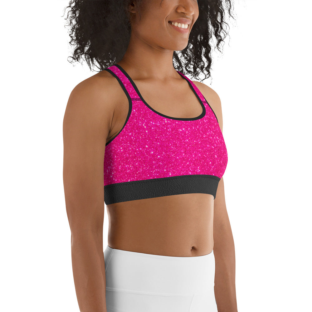 Pink Santa's Outfit Sports Bra