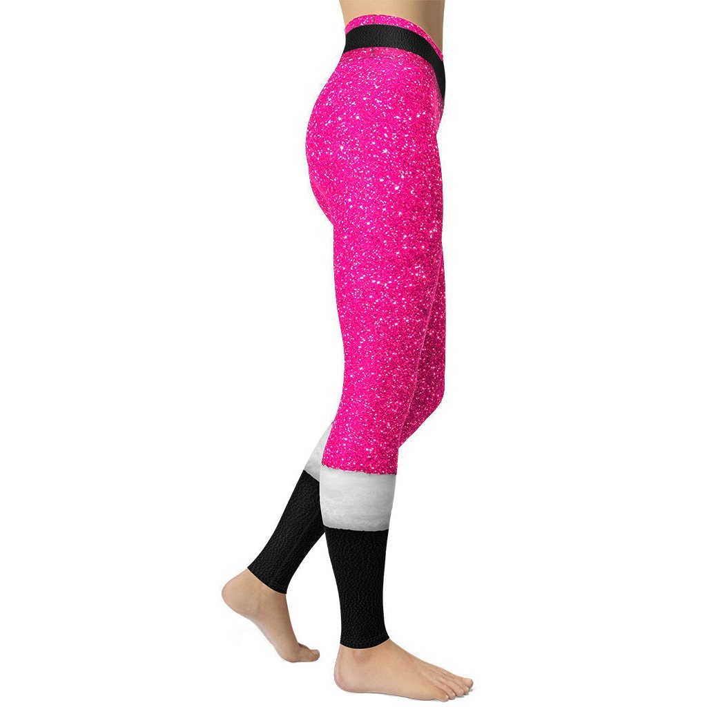 Pink Santa's Outfit Yoga Leggings: Women's Christmas Outfits