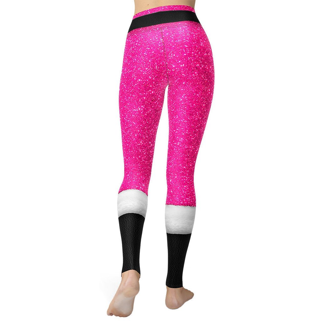 Pink Santa's Outfit Yoga Leggings: Women's Christmas Outfits