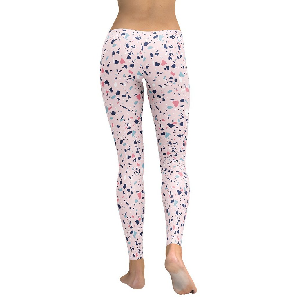 Pink Terrazzo Marble Leggings