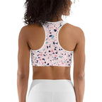 Pink Terrazzo Marble Sports Bra