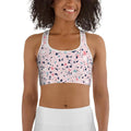 Pink Terrazzo Marble Sports Bra