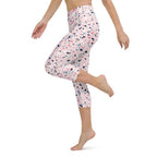 Pink Terrazzo Marble Yoga Capris