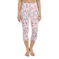 Pink Terrazzo Marble Yoga Capris