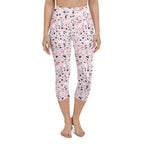 Pink Terrazzo Marble Yoga Capris