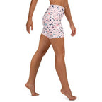Pink Terrazzo Marble Yoga Shorts