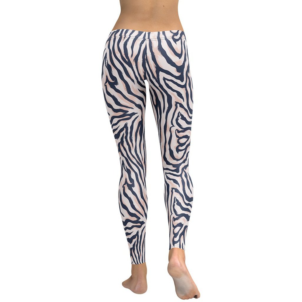 Mid Waisted Pinkish Zebra Print Leggings FIERCEPULSE Mid Waisted Pinkish Zebra Print Leggings FIERCEPULSE