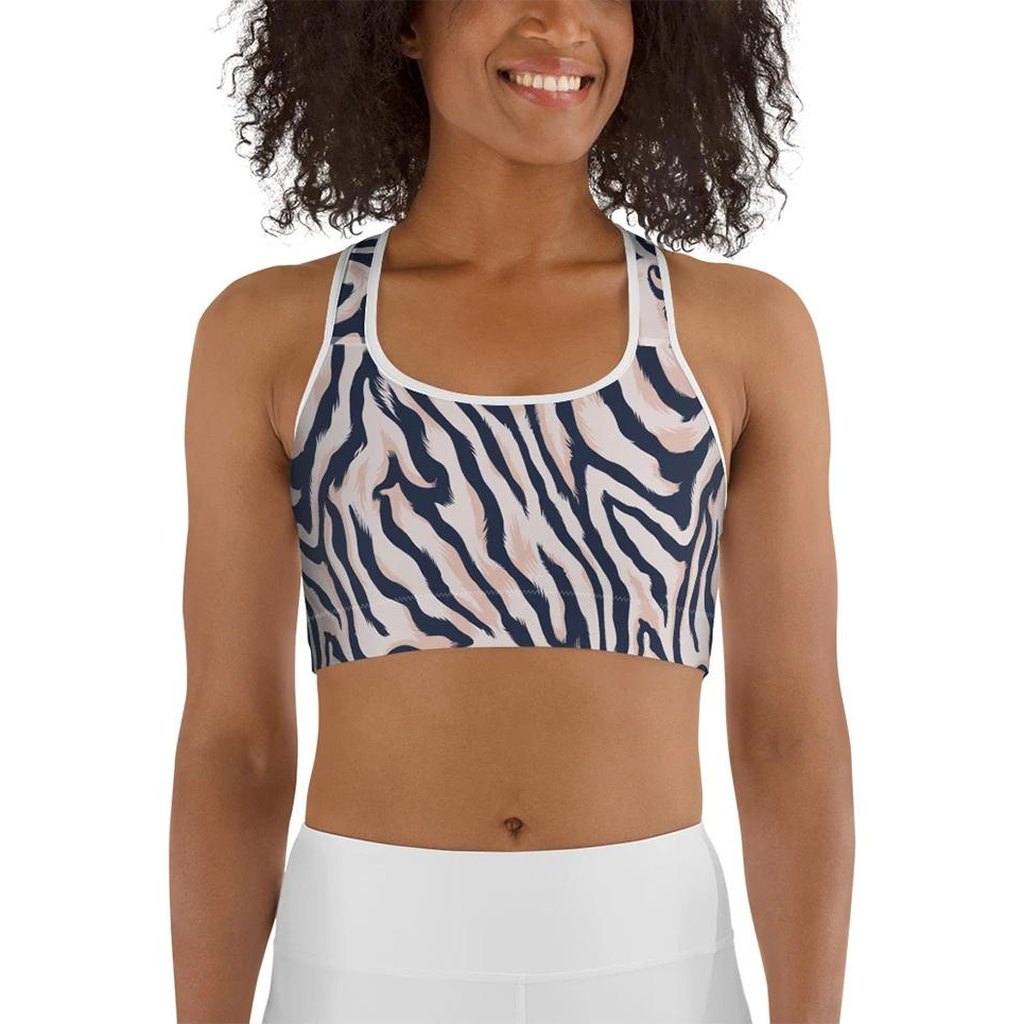 Pinkish Zebra Sports Bra