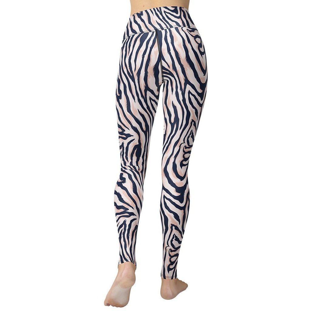 Pinkish Zebra Yoga Leggings FIERCEPULSE Pinkish Zebra Yoga Leggings FIERCEPULSE