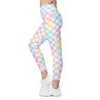 Plaid Easter Crossover Leggings With Pockets