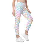 Plaid Easter Leggings With Pockets