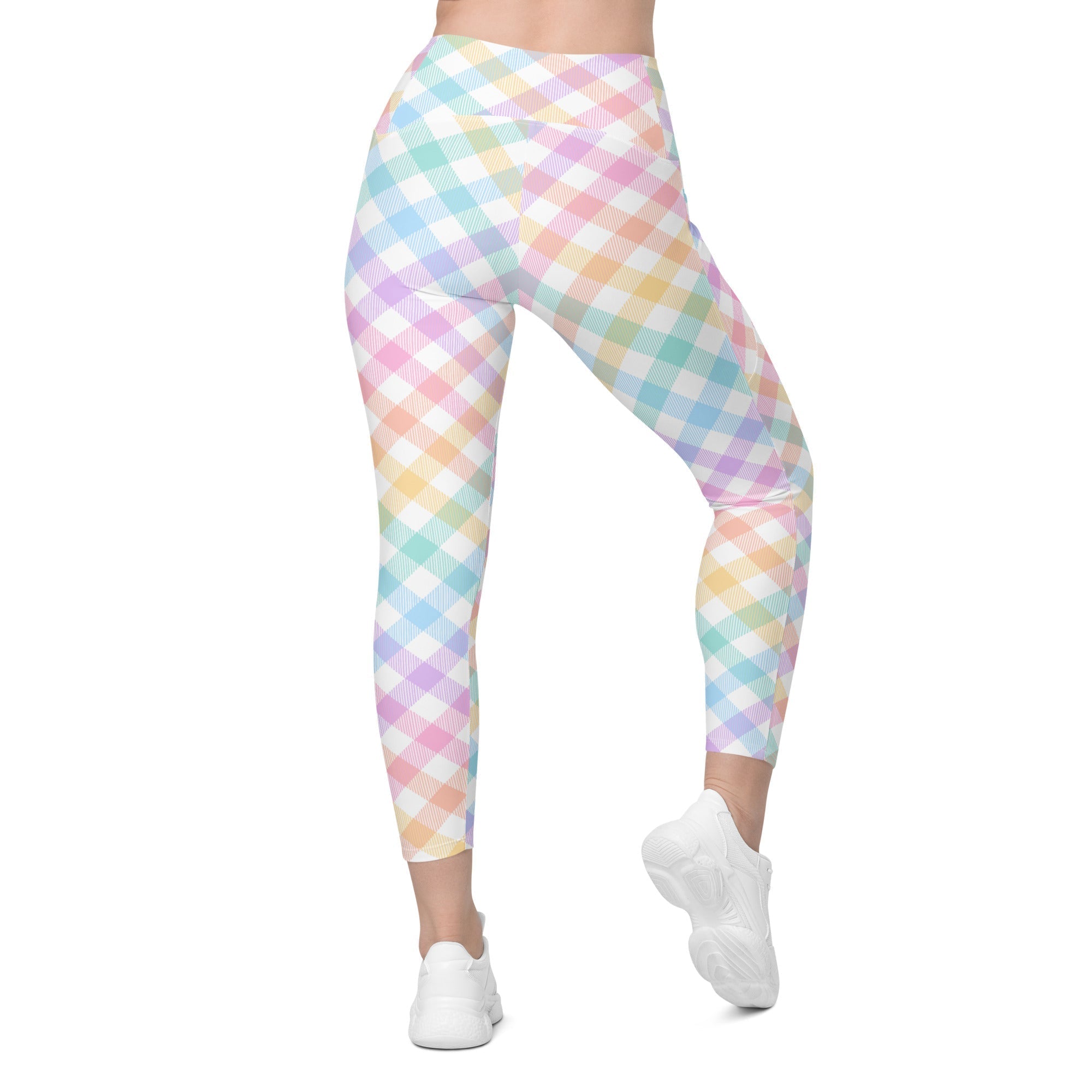 Plaid Easter Leggings With Pockets