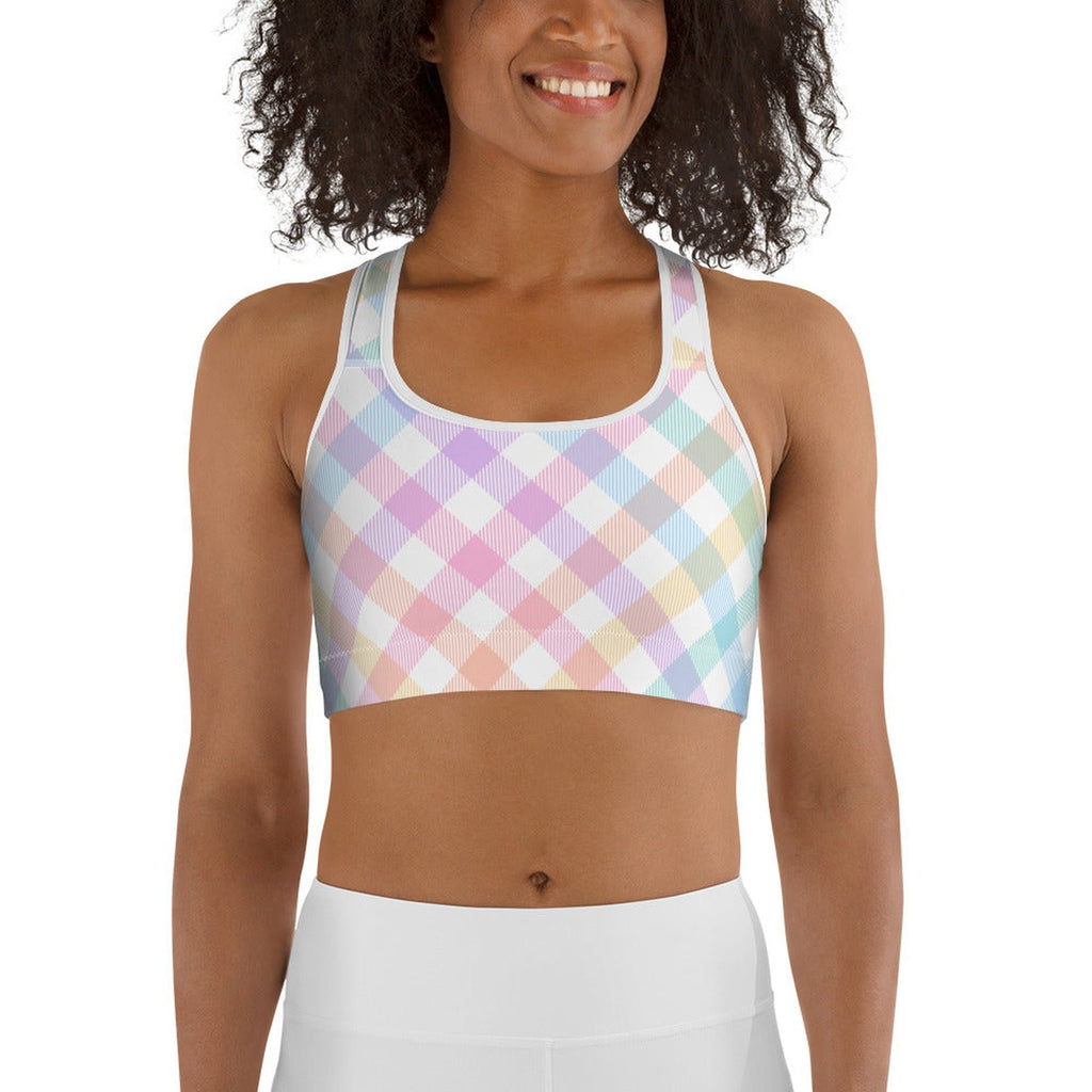Plaid Easter Sports Bra