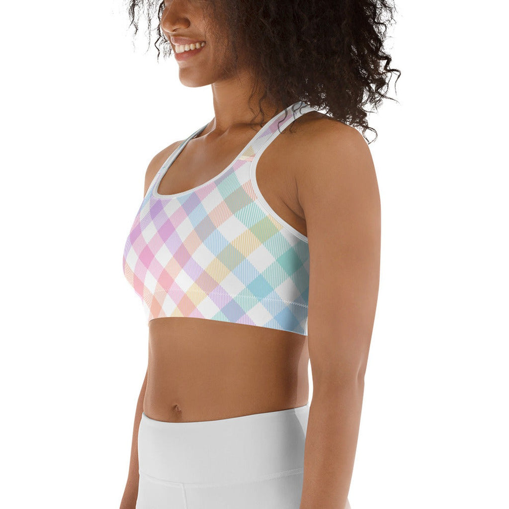 Plaid Easter Sports Bra