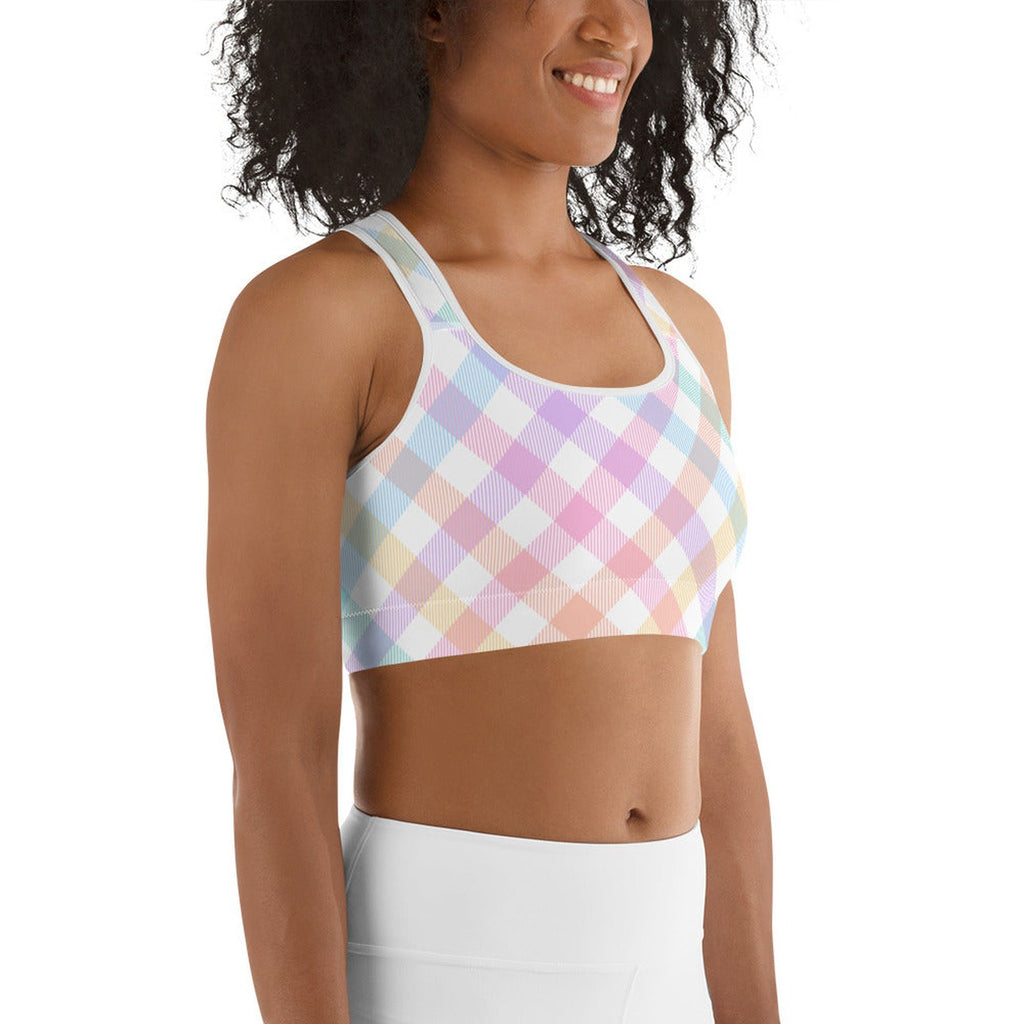 Plaid Easter Sports Bra