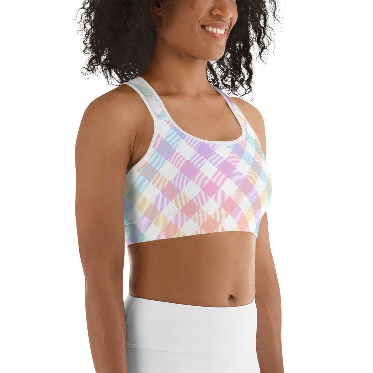 Plaid Easter Sports Bra