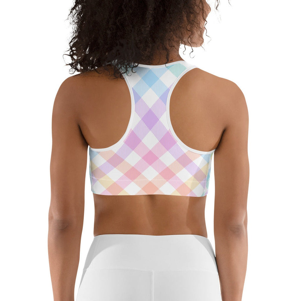 Plaid Easter Sports Bra