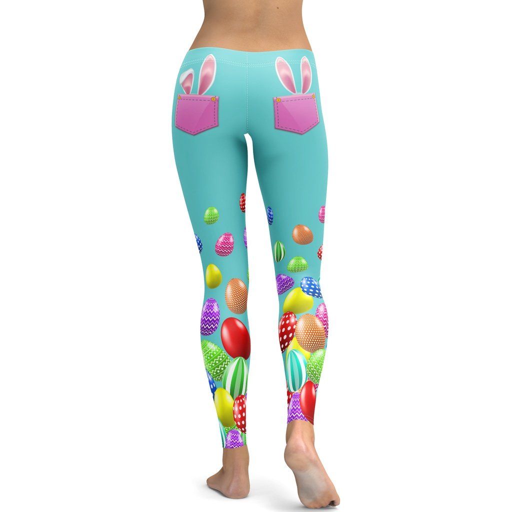 UoCefik Easter Leggings for Women Workout Easter Bunny Eggs Rabbit High  Waisted Yoga Pant Holiday Print Tummy Control Tights Graphic Leggings  Yellow M