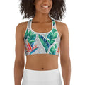 Polka Dot Floral Sports Bra