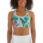 Polka Dot Floral Sports Bra