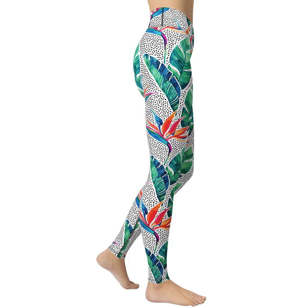 Polka Dot Floral Yoga Leggings