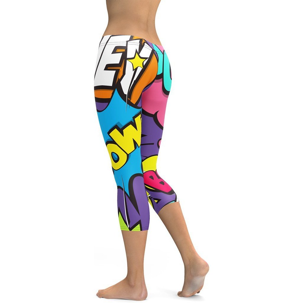 Pop Art Capris - FiercePulse - Premium Workout Leggings - Yoga Pants