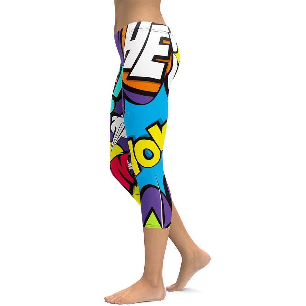 Pop Art Capris - FiercePulse - Premium Workout Leggings - Yoga Pants