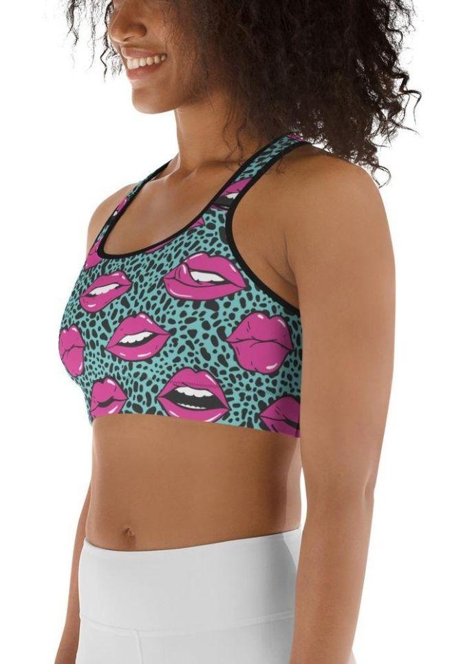 Pop Art Lips Sports Bra