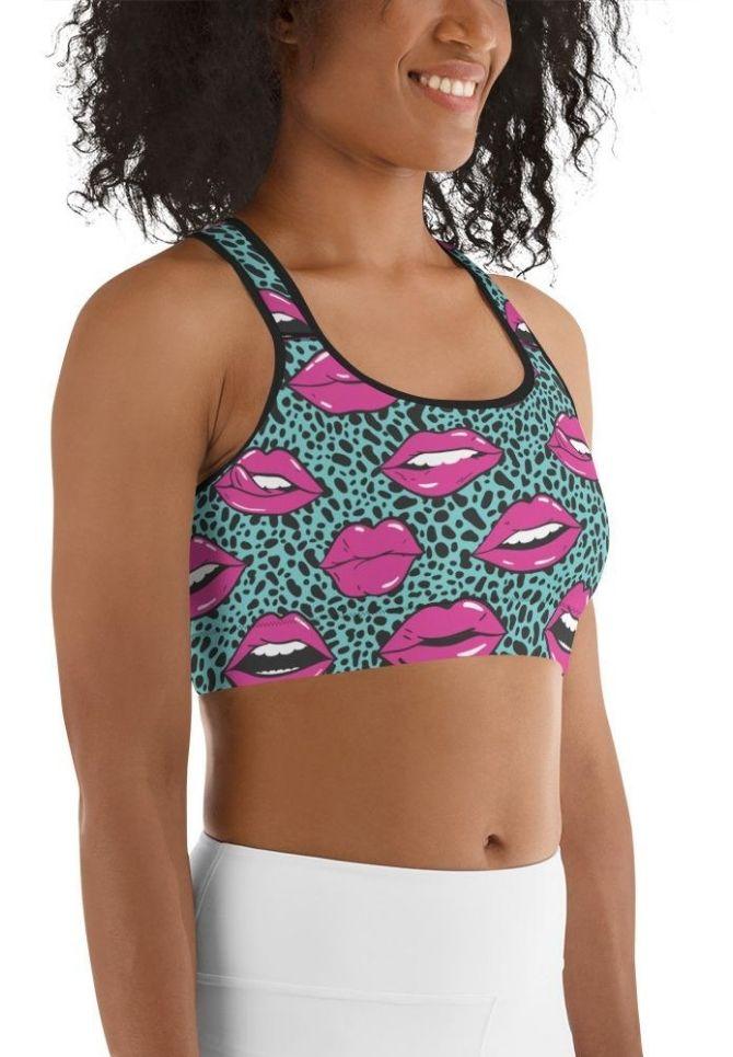 Pop Art Lips Sports Bra
